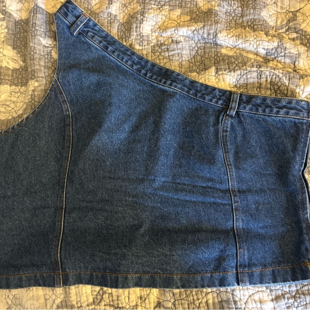 Princess Polly Blue Denim Asymmetrical Tank Top - Picture 7 of 12